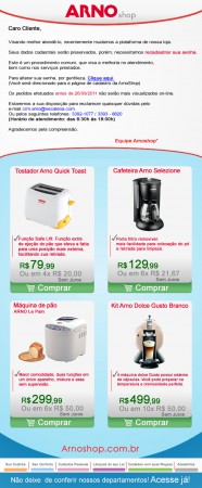 E-mail MKT Arno, troca de senha nº 2